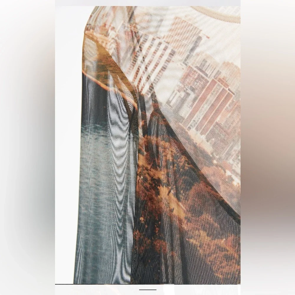 ZARA PRINT DRESS WITH TULLE - Picture 7 of 9